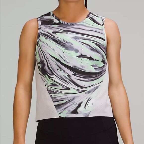 🍋NWT lululemon Swift Ventilated Running Tank Top- Paint Glide Warp/ Size 4 - Picture 1 of 10